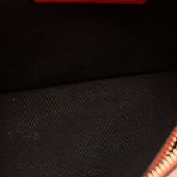 Pre Owned Alexander McQueen Orange Leather Skull Padlock Shoulder Bag