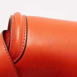 Pre Owned Alexander McQueen Orange Leather Skull Padlock Shoulder Bag