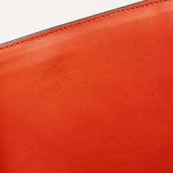 Pre Owned Alexander McQueen Orange Leather Skull Padlock Shoulder Bag