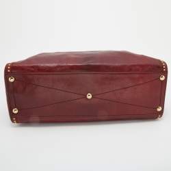Alexander McQueen Burgundy Leather Studded Satchel