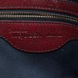 Alexander McQueen Burgundy Leather Studded Satchel