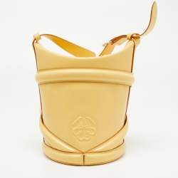 Alexander McQueen Yellow Leather Small The Curve Bucket Bag