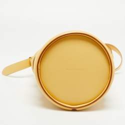 Alexander McQueen Yellow Leather Small The Curve Bucket Bag