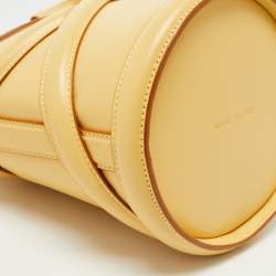 Alexander McQueen Yellow Leather Small The Curve Bucket Bag
