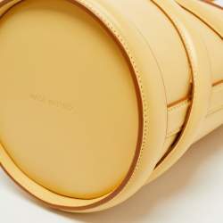 Alexander McQueen Yellow Leather Small The Curve Bucket Bag