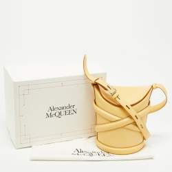Alexander McQueen Yellow Leather Small The Curve Bucket Bag
