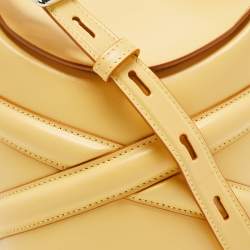 Alexander McQueen Yellow Leather Small The Curve Bucket Bag