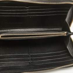 Alexander McQueen Black Leather Zip Around Skull Wallet