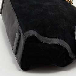 Pre Owned Alexander McQueen Black Suede and Leather De Manta Tote