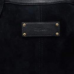 Pre Owned Alexander McQueen Black Suede and Leather De Manta Tote