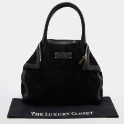 Pre Owned Alexander McQueen Black Suede and Leather De Manta Tote