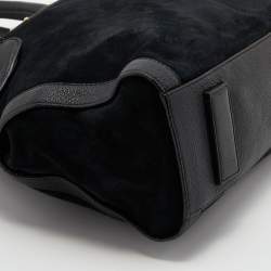 Pre Owned Alexander McQueen Black Suede and Leather De Manta Tote