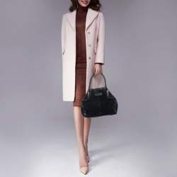 Pre Owned Alexander McQueen Black Suede and Leather De Manta Tote