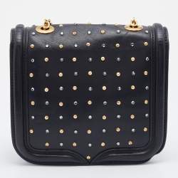 Pre Owned Alexander McQueen Black Leather Mini Heroine Chain Crossbody Bag