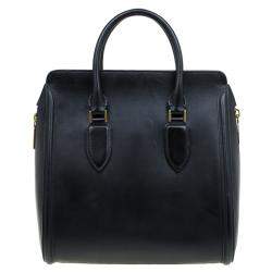 Pre Owned Alexander McQueen Black Leather Medium Heroine Tote