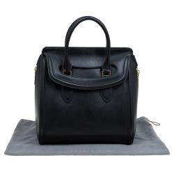 Pre Owned Alexander McQueen Black Leather Medium Heroine Tote