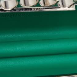 Alexander McQueen Green Python Skull Knuckle Box Clutch