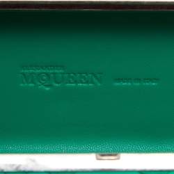 Alexander McQueen Green Python Skull Knuckle Box Clutch