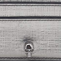 Alexander McQueen Silver Leather Skull Card Holder