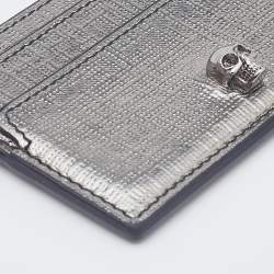 Alexander McQueen Silver Leather Skull Card Holder