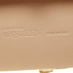 Alexander McQueen Off White Satin Skull Box Clutch