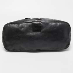 Pre Owned Alexander McQueen Black Leather Faithful Tote