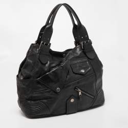 Pre Owned Alexander McQueen Black Leather Faithful Tote
