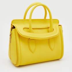 Pre Owned Alexander McQueen Yellow Leather Medium Heroine Satchel