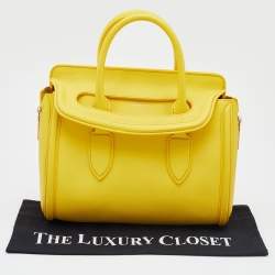 Pre Owned Alexander McQueen Yellow Leather Medium Heroine Satchel