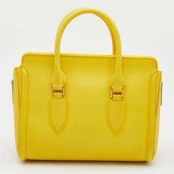 Pre Owned Alexander McQueen Yellow Leather Medium Heroine Satchel