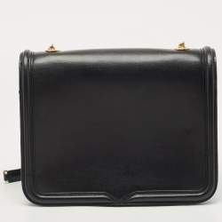 Pre Owned Alexander McQueen Black Leather Heroine Chain Shoulder Bag