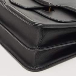 Pre Owned Alexander McQueen Black Leather Heroine Chain Shoulder Bag