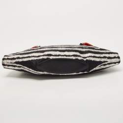 Pre Owned Alexander McQueen Multicolor Printed Satin and Leather Medium De Manta Clutch