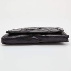 Pre Owned Alexander McQueen Black Leather Faithful Glove Clutch