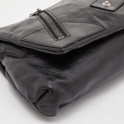 Pre Owned Alexander McQueen Black Leather Faithful Glove Clutch