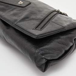 Pre Owned Alexander McQueen Black Leather Faithful Glove Clutch