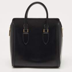 Alexander McQueen Black Leather Medium Heroine Tote