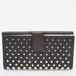 Alexander McQueen Black Leather Studded Skull French Wallet