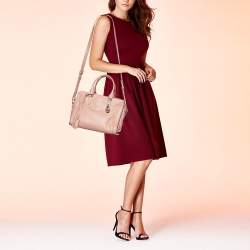 Alexander McQueen Peach Leather Skull Padlock Tote