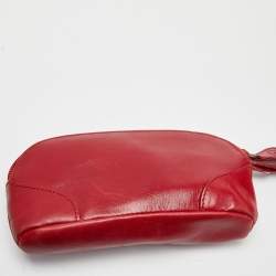 Alexander McQueen Red Woven Coated Canvas and Leather Novak Satchel