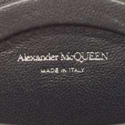 Alexander McQueen White/Black Leather Micro The Curve Bucket Bag