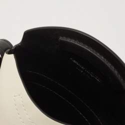 Alexander McQueen White/Black Leather Micro The Curve Bucket Bag