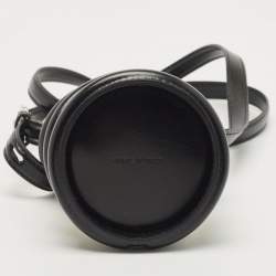Alexander McQueen White/Black Leather Micro The Curve Bucket Bag