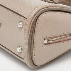 Pre Owned Alexander McQueen Dark Beige Leather Mini Heroine Satchel