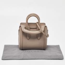Pre Owned Alexander McQueen Dark Beige Leather Mini Heroine Satchel