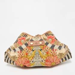 Pre Owned Alexander McQueen Multicolor Printed Fabric De Manta Clutch
