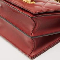 Pre Owned Alexander McQueen Burgundy Leather Jeweled Shoulder Bag