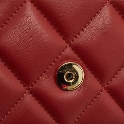 Pre Owned Alexander McQueen Burgundy Leather Jeweled Shoulder Bag