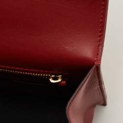 Pre Owned Alexander McQueen Burgundy Leather Jeweled Shoulder Bag