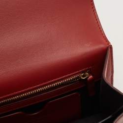 Pre Owned Alexander McQueen Burgundy Leather Jeweled Shoulder Bag